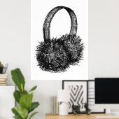 イヤーマフファッションスケッチ ポスター (ホームオフィス)