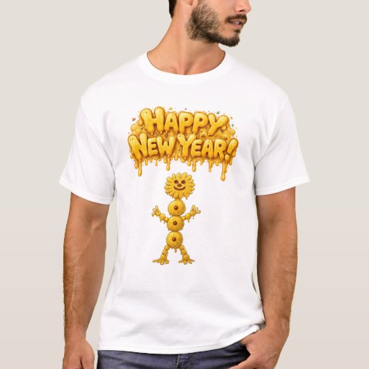 イヤーワックスモンスターで新年を祝おう Tシャツ (正面)