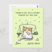 イラおもしろいマはがき〔占星術の〕十二宮図キャットスター看板はがき ポストカード (正面/裏面)