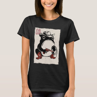 イラついたカエル おもしろカウボーイ ハウディ 西部劇 アニメ 日本 Tシャツ