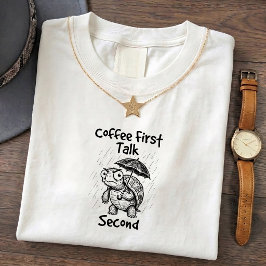 イラつくカメの面白いコーヒーTシャツ Tシャツ
