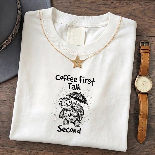 イラつくカメの面白いコーヒーTシャツ Tシャツ