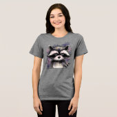 イライラしたアライグマ トライブレンドＴシャツ (正面全面)