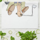 イライラしたゴルファー キッチンタオル (折り畳み)