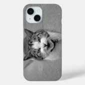 イライラしたヨーリング付きクラビーキャット顔 Case-Mate iPhoneケース (裏面)