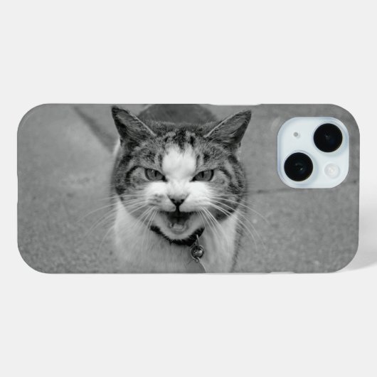 イライラしたヨーリング付きクラビーキャット顔 Case-Mate iPhoneケース (裏面 (横))