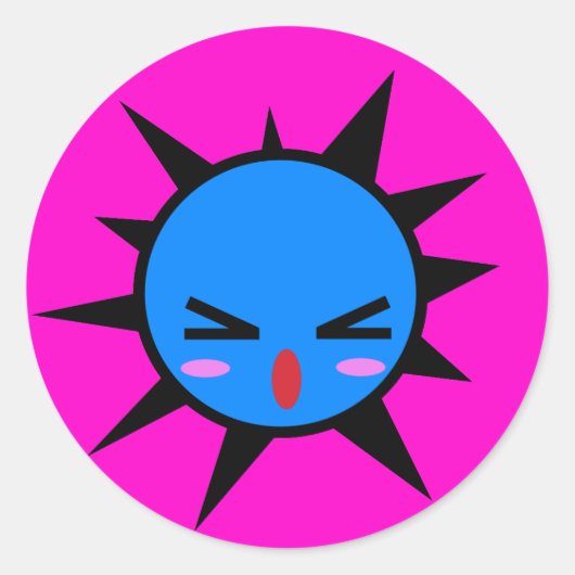 イライラした塊 ラウンドシール (正面)