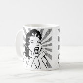 イライラした女性の叫び 面白いマグカップ コーヒーマグカップ (正面左)