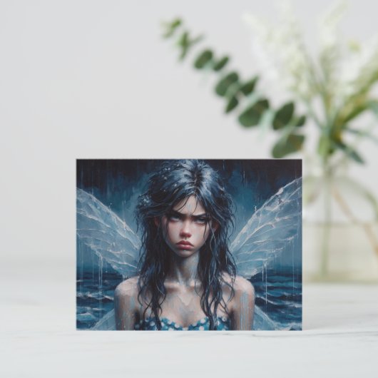 イライラした妖精の雨の海旅行 ポストカード (スタンド正面)