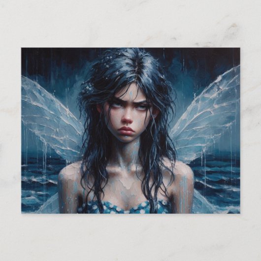 イライラした妖精の雨の海旅行 ポストカード (正面)