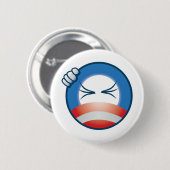 イライラした"O"の顔 缶バッジ (正面&裏面)