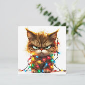 イライラするホリデー猫のグリーティングカード シーズンカード (スタンド正面)