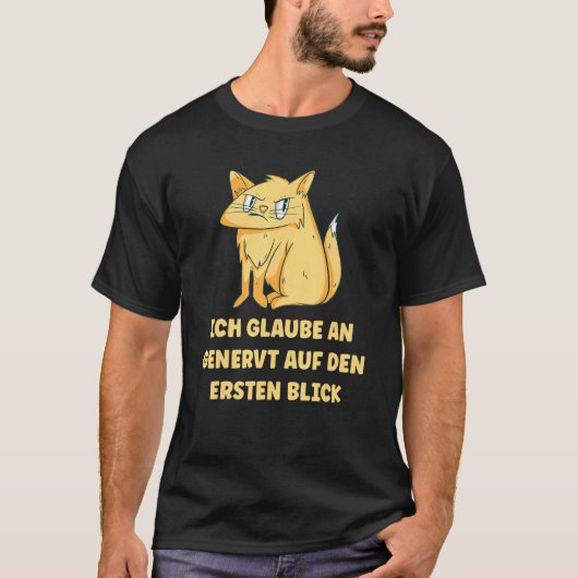 イライラする最初のスリック ことわざ 猫 オフィス ハッスル Tシャツ (正面)