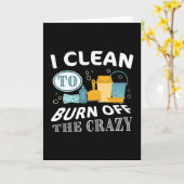 イライラを解消するために掃除をする - クレイジー・クリーニング カード (黄色い花)