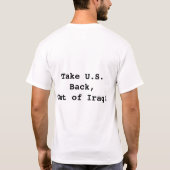 イラクから米国を、取り戻して下さい! Tシャツ (裏面)