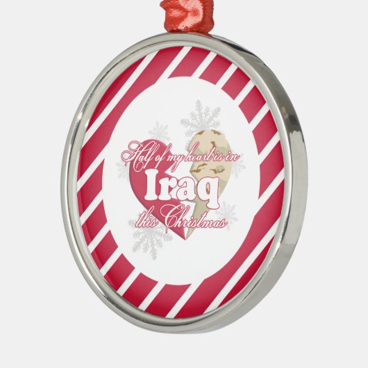 イラクこのクリスマスの円形のオーナメント メタルオーナメント (左)