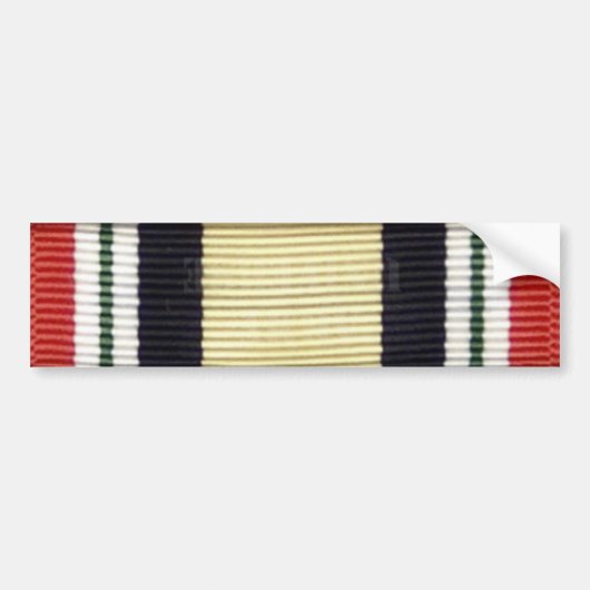 イラクのキャンペーンリボンのバンパーステッカー バンパーステッカー (正面)