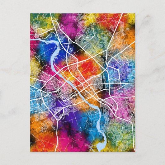 イラクのモスル市地図 ポストカード (正面)