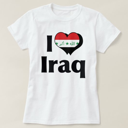 イラクの国旗が好き Tシャツ (デザイン正面)