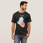 イラクの地図イカラフルラストラ Tシャツ (正面フル)