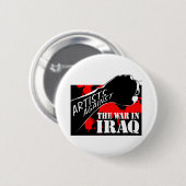 イラクの戦争に対する芸術家 缶バッジ (正面&裏面)