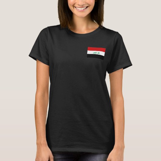 イラクの旗と地図のTシャツ Tシャツ (正面)