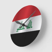 イラクの旗 ラウンド壁時計 (傾斜)