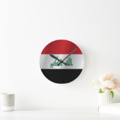 イラクの旗 ラウンド壁時計 (ホーム)