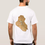 イラクの旗+地図+テキストTシャツ Tシャツ (裏面)