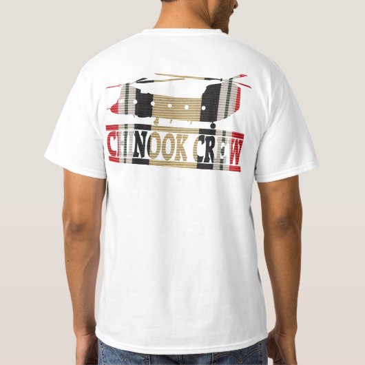 イラクの退役軍人CH-47のチヌックの乗組員のワイシャツ Tシャツ (裏面)