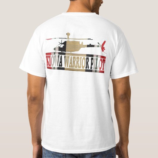 イラクの退役軍人OH-58D Kiowaの戦士のパイロットのワイシャツ Tシャツ (裏面)