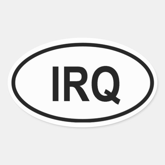 イラクの「IRQ」 楕円形シール (正面)