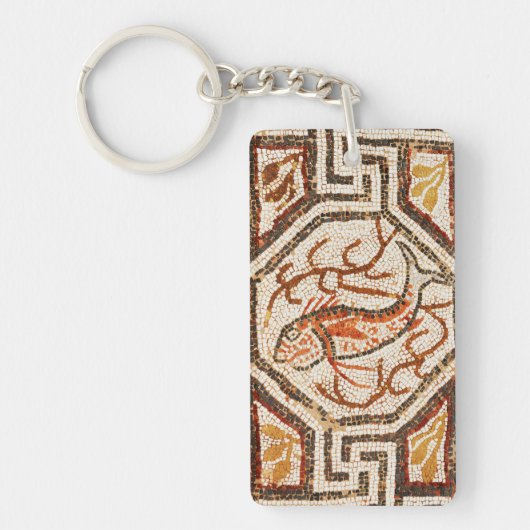 イラクサの魚モザイク キーホルダー (正面)