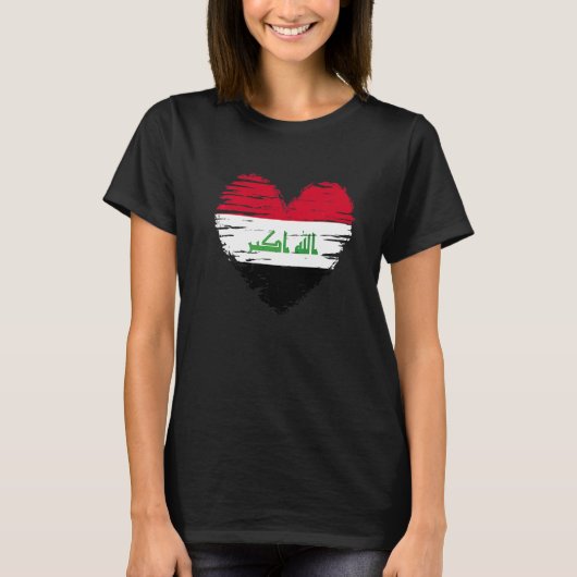 イラクハートイラク国旗のプライド Tシャツ (正面)