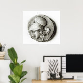 イラクレースのディドラクマ:アテナを描いた横書き ポスター (ホームオフィス)