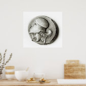 イラクレースのディドラクマ:アテナを描いた横書き ポスター (キッチン)