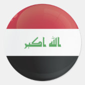 イラク丸アイコン国旗 ラウンドシール (正面)