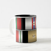 イラク人及びアフガニスタンのキャンペーンメダルマグ- OEF OIF ツートーンマグカップ (正面左)