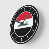 イラク国エレガント旗 ラウンド壁時計 (傾斜)