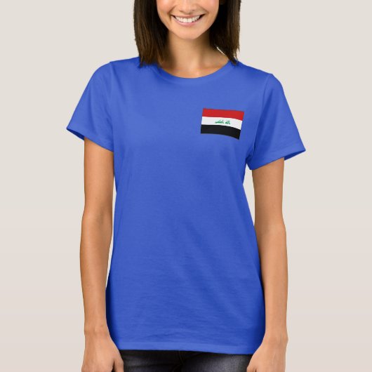 イラク国旗と地図dk Tシャツ (正面)