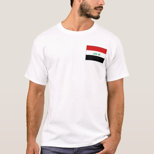 イラク国旗と地図Tシャツ Tシャツ (正面)