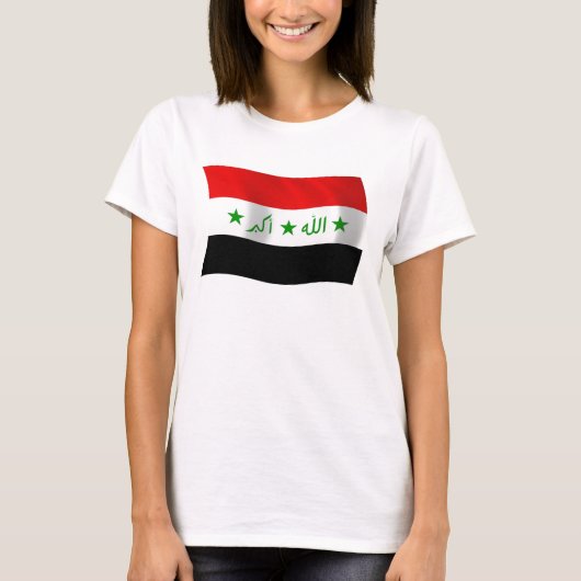 イラク国旗のシャツ Tシャツ (正面)