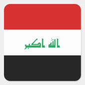 イラク国旗のシール スクエアシール (正面)