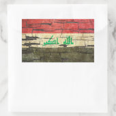 イラク国旗の剥離効絵を描果 長方形シール (バッグ)