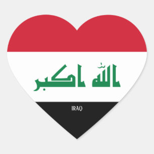 イラク国旗の素晴らしい愛国心 ハートシール