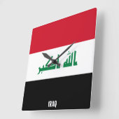 イラク国旗の輝く愛国心の広場 スクエア壁時計 (傾斜)