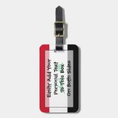 イラク国旗簡単ID個人 ラゲッジタグ (正面縦)