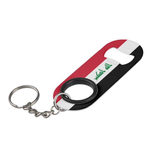 イラク国旗 キーホルダー栓抜き (正面アングル)