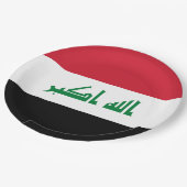 イラク国旗 ペーパープレート (アングル)
