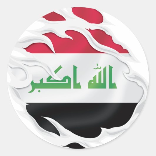イラク国旗 ラウンドシール (正面)